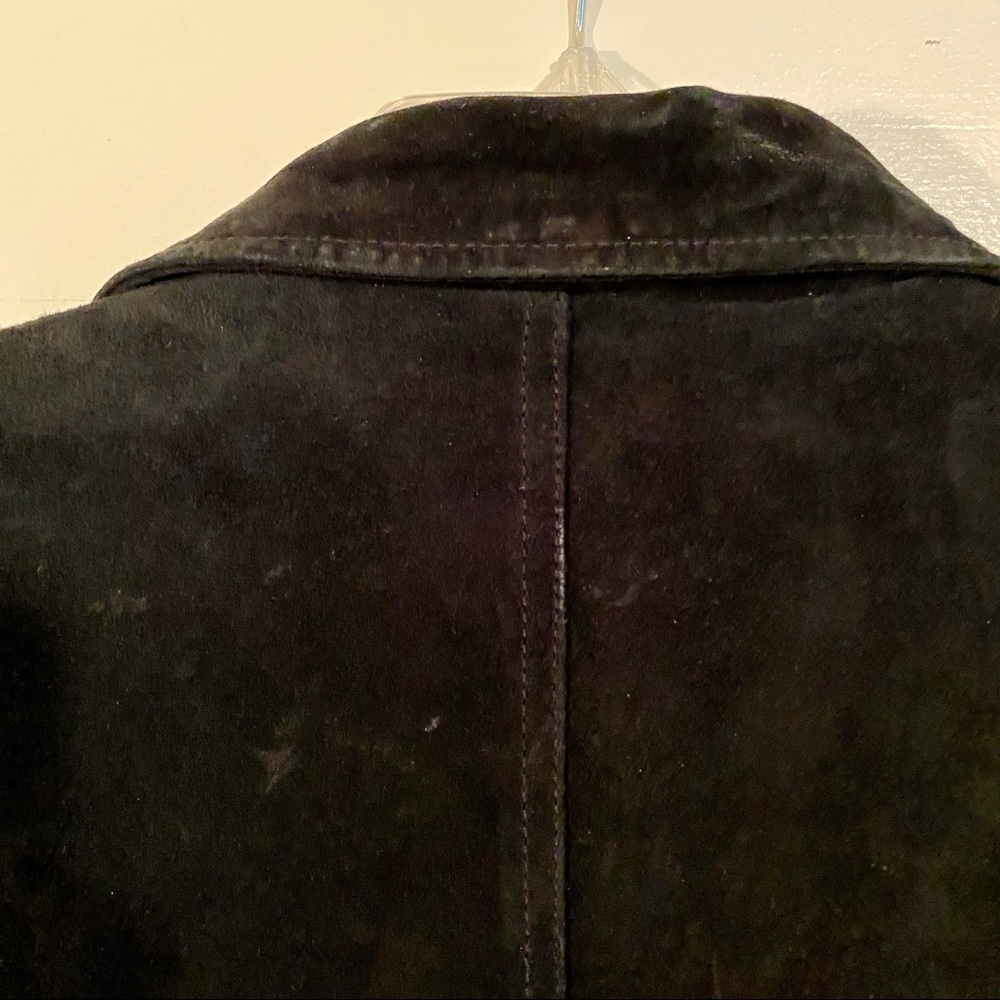 Suede Jacket Car Coat Black Womens Size Large - Picture 6 of 11